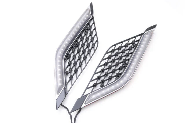 Goldstrike Twinart Lighted Radiator Grill Panels 18-Up Black 48321