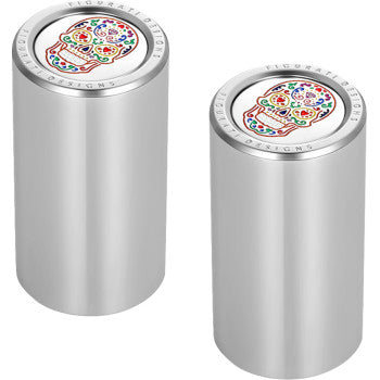 FIGURATI DESIGNS Docking Cover - Long - Mirror Polished - Sugar Skull FD30-DC-25-45-SS