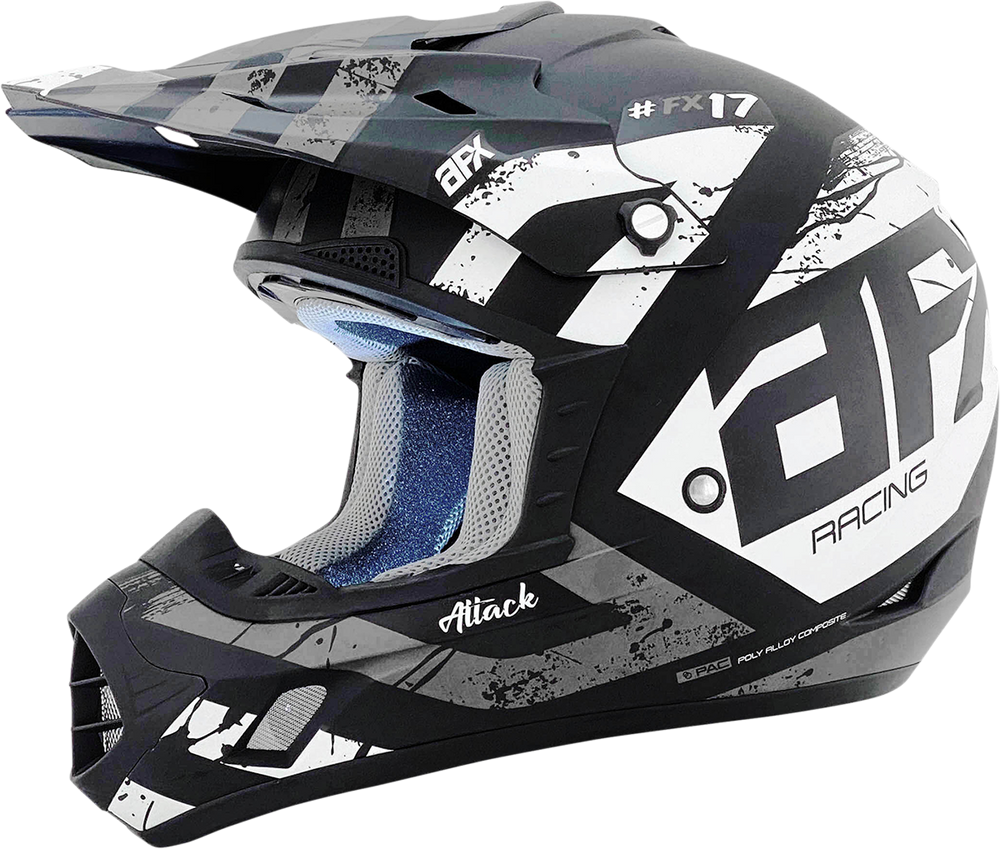 AFX FX-17Y Helmet - Attack - Matte Black/Silver - Small 0111-1399
