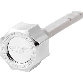 FIGURATI DESIGNS Transmission Oil Dipstick - Magnetic - Curved - Silver - Twin Cam FD01-MAGTD-SM-SS