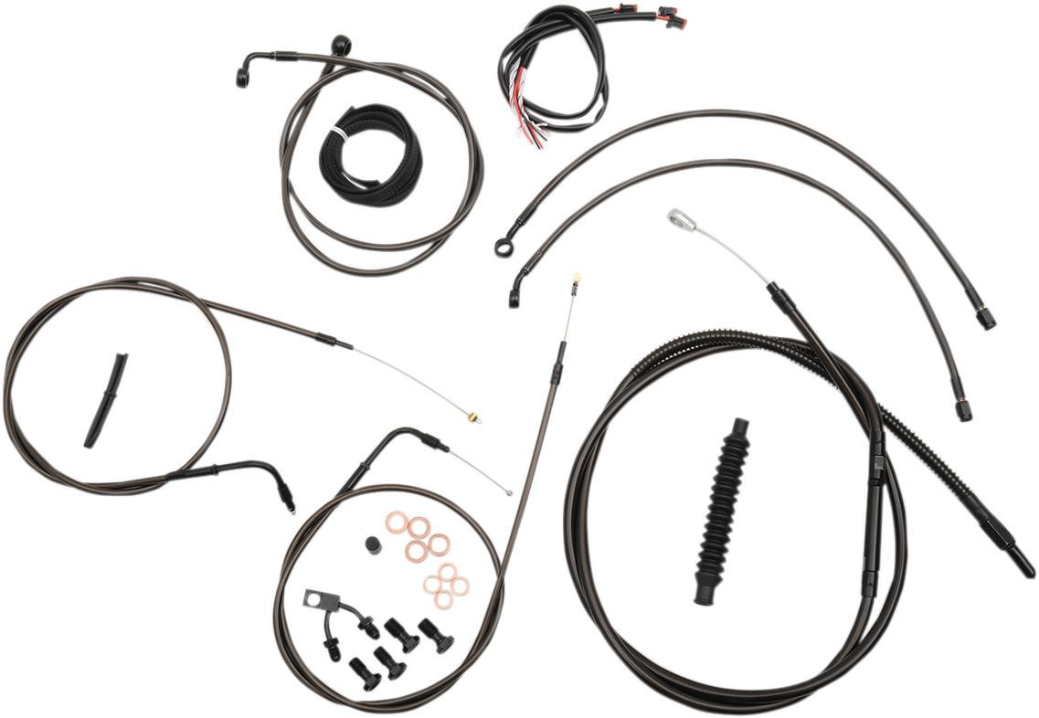 LA CHOPPERS Cable Kit - 18" - 20" Ape Hanger Handlebars - Midnight LA-8122KT2-19M