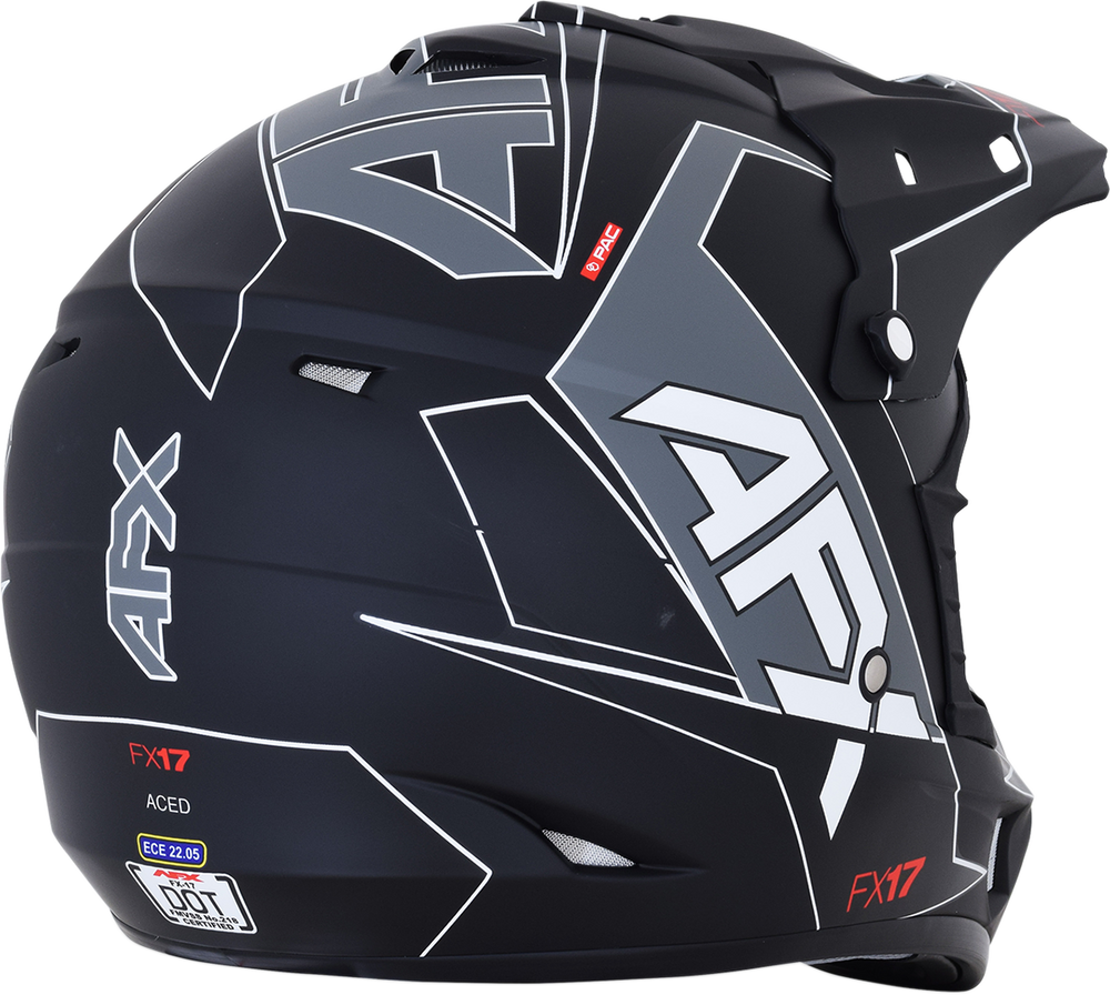 AFX FX-17 Helmet - Aced - Matte Black/White - Large 0110-6491