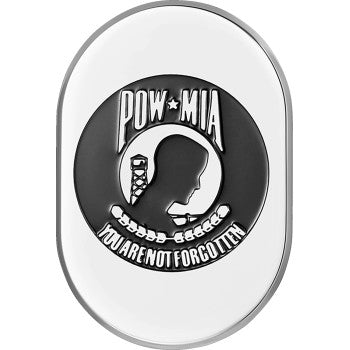 FIGURATI DESIGNS Antenna Cover - Right Rear Fender - POW-MIA -Chrome FD50-AC-SS-RT