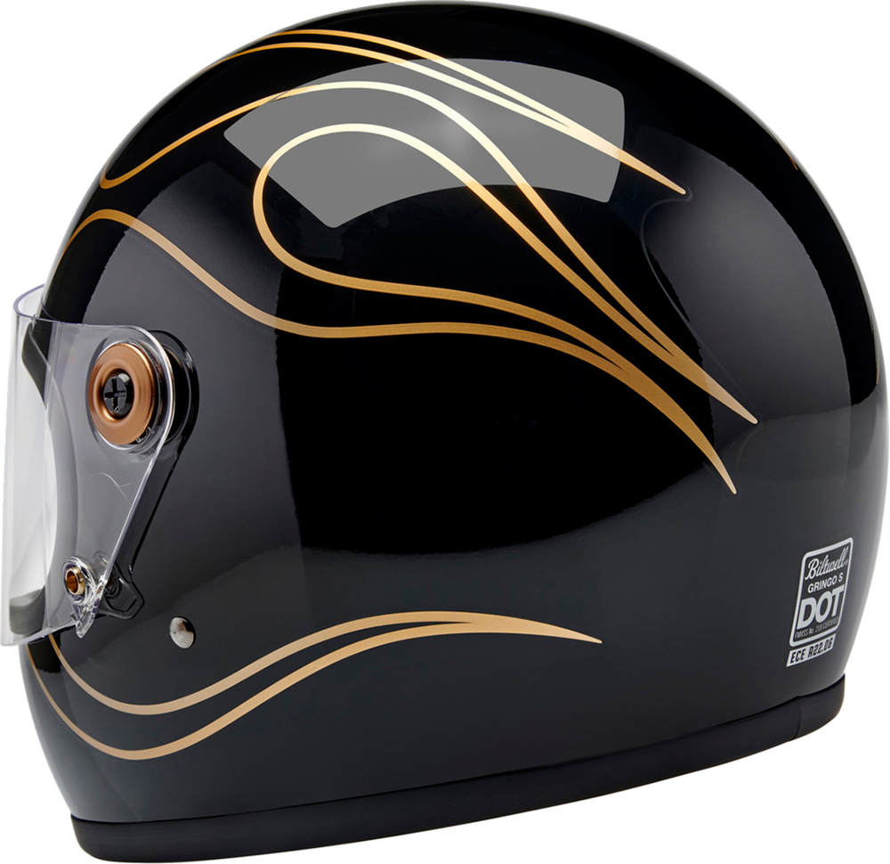 BILTWELL Gringo S Helmet - Gloss Black Flames - 2XL 1003-567-506
