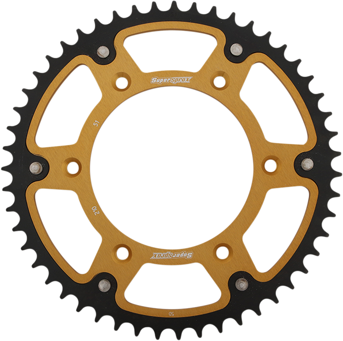 SUPERSPROX Stealth Rear Sprocket - 51 Tooth - Gold - Honda RST-210-51-GLD