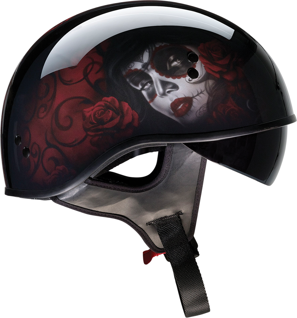 Z1R Vagrant Helmet - Red Catrina - Black/Red - Medium 0103-1315
