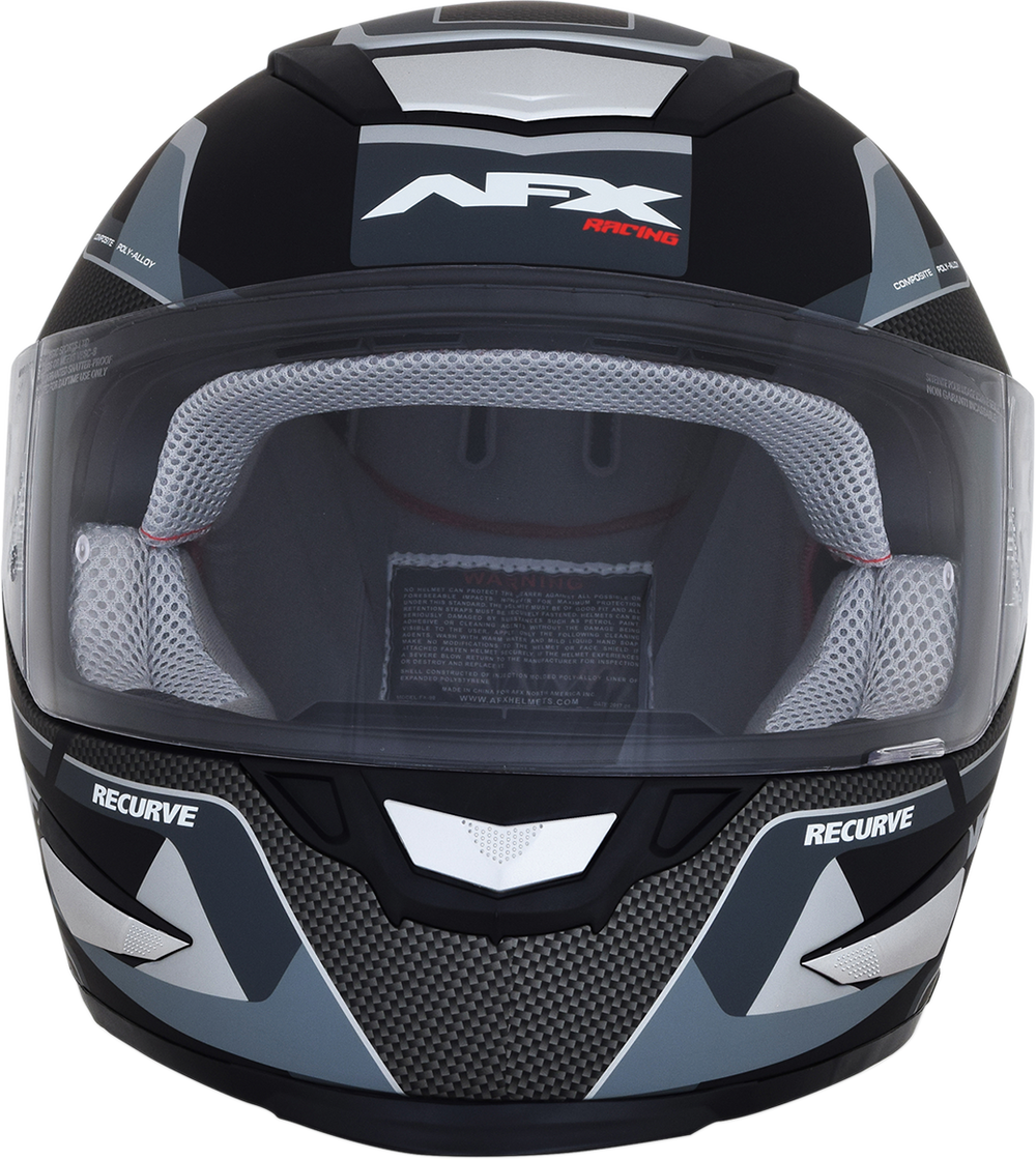 AFX FX-99 Helmet - Recurve - Matte Black/Gray - Large 0101-11138