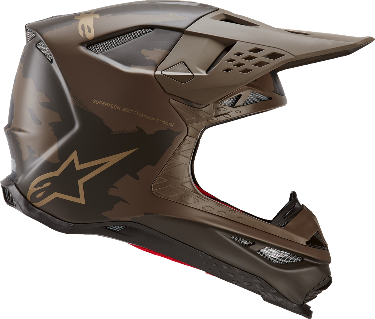 ALPINESTARS Supertech M10 Helmet - Squad - MIPS® - Dark Brown/Gold - Medium 8302823-839-MD