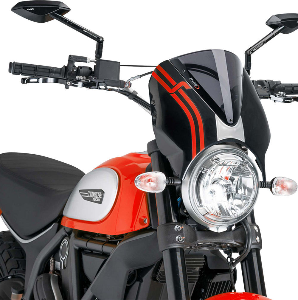 PUIG HI-TECH PARTS New Generation Windscreen - Dark Smoke - Scrambler 7652F