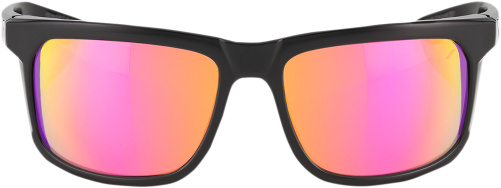 100% Hakan Sunglasses - Black - Purple Mirror 61036-001-72