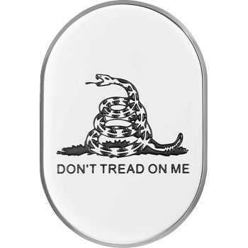 FIGURATI DESIGNS Antenna Cover - Left Rear Fender - Don't Tread On Me - Chrome FD40-AC-SS-LT