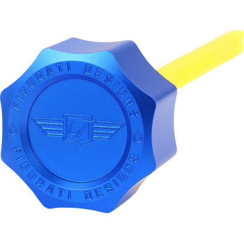 FIGURATI DESIGNS Performance Magnetic Oil Dipstick - Curved - Blue - M8 Touring/Trike FDP01-M8SM-B