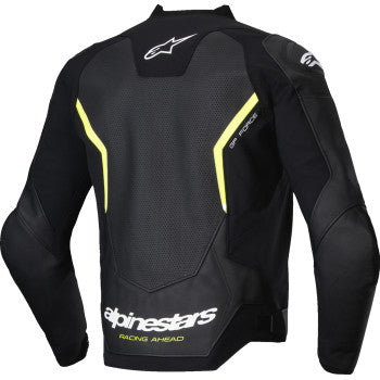 ALPINESTARS Jacket Lthr Gp Force Air Flo Blk/Yl Fl 54 3100326-155-54