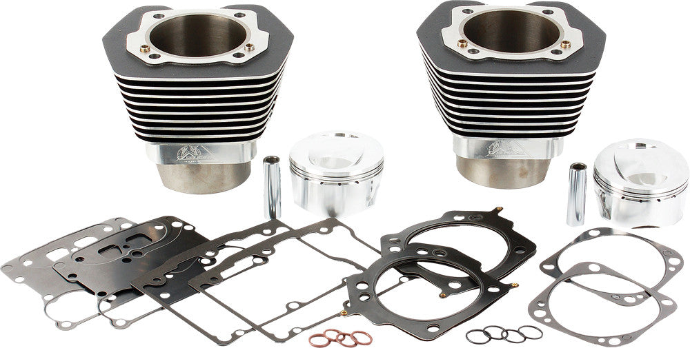 DELKRON Twin Cam Big Bore Cylinder Kit 88"-97" Black W/Pistons D3133