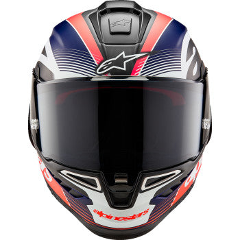 ALPINESTARS Supertech R10 Helmet - Team - Matte Black/Carbon Red Fluo/Blue - Small 8200224-1383-S