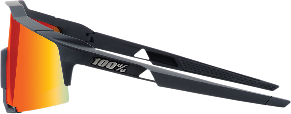 100% Speedcraft Sunglasses - Black - Red Mirror 60007-00008