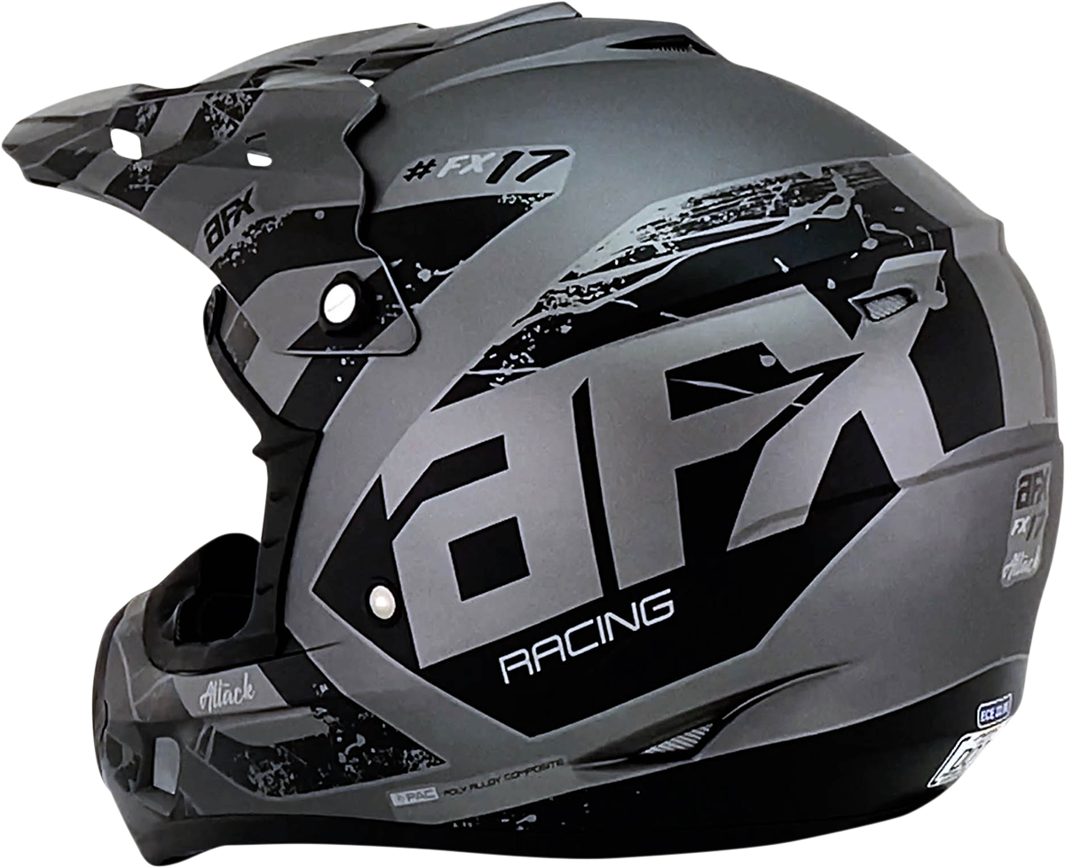 AFX FX-17Y Helmet - Attack - Frost Gray/Matte Black - Large 0111-1398