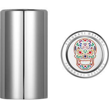 FIGURATI DESIGNS Docking Cover - Long - Mirror Polished - Sugar Skull FD30-DC-25-45-SS