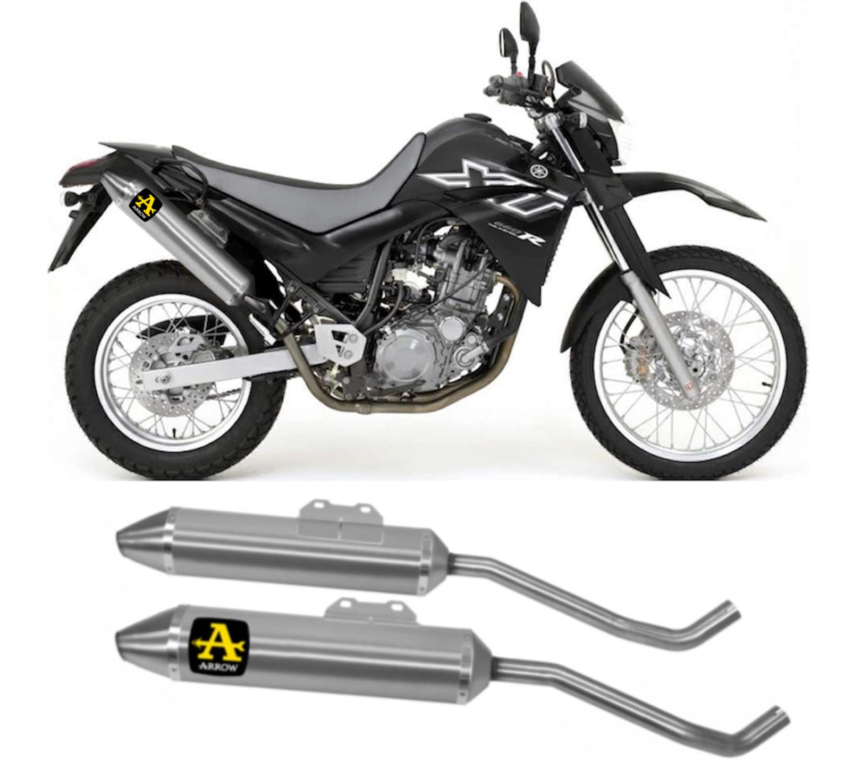 72603AO  Arrow Street Thunder Dual Exhaust, Aluminium for Yamaha XT 660 R/X  '04-16