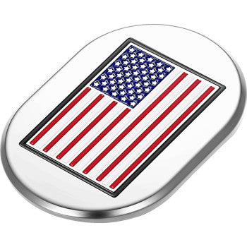 FIGURATI DESIGNS Antenna Cover - Right Rear Fender - American Flag - Chrome FD20-AC-SS-RT