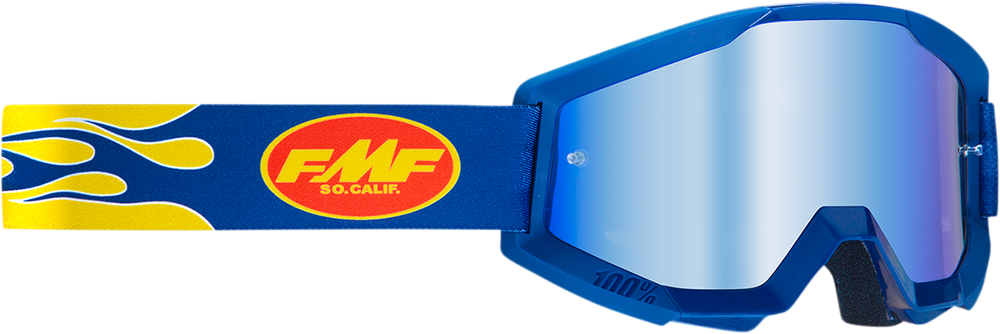 FMF PowerCore Goggles - Flame - Navy - Blue Mirror F-50051-00007 2601-3008