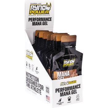 RYNO POWER Mana Performance Gel - Salted Caramel - 12 Pack with Display Caddy GEL-CADDY12-CAR