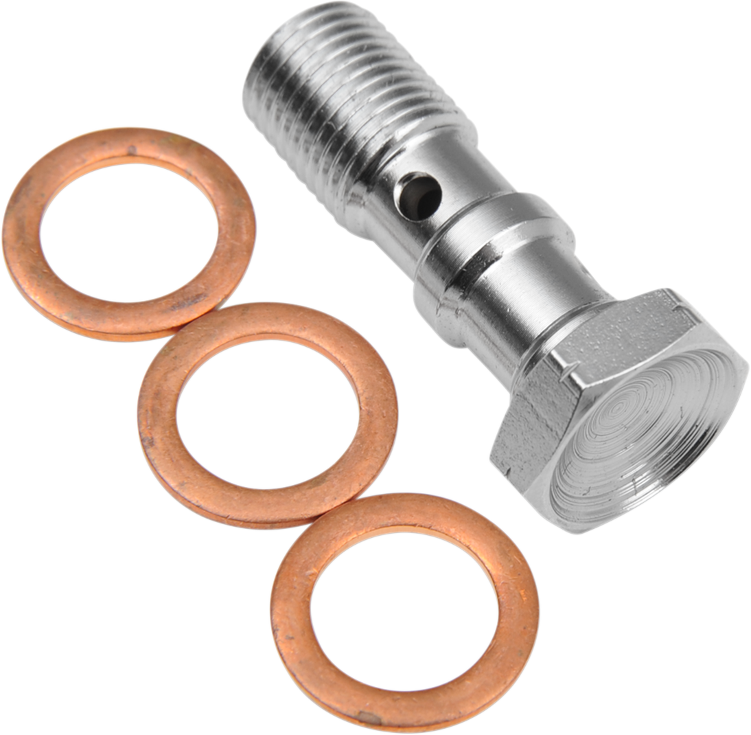 GOODRIDGE Banjo Bolt - M10 x 1.0 - Double - Chrome P993-03-31CH