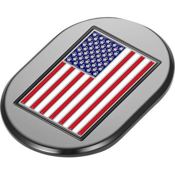 FIGURATI DESIGNS Antenna Cover - Left Rear Fender - American Flag - Black FD21-AC-BLK-LT