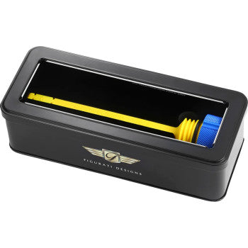 FIGURATI DESIGNS Performance Magnetic Oil Dipstick - Knurled - Blue - M8 Touring/Trike FDP01-M8KN-B