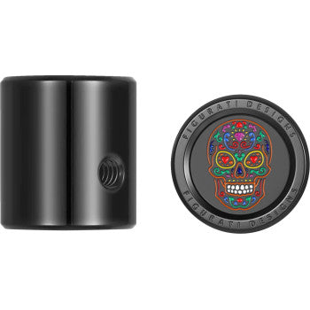 FIGURATI DESIGNS Heel-Toe Shifter Cover - Sugar Skull - Black FD30-HTSC-BLK