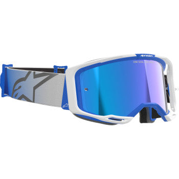 ALPINESTARS GOGGLES Vision 8 Goggle - Corp - Blue/White - Blue Mirror Lens 5101625-7274