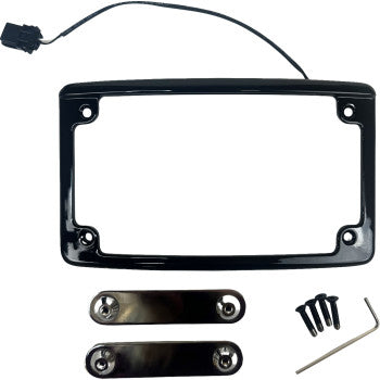 CUSTOM DYNAMICS Lighted License Plate Frame - Black Glide 2023-2024 LPF-RAD-23CVO-B