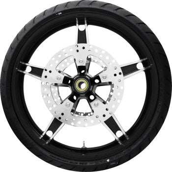 COASTAL MOTO Daytona Front Wheel - Black Cut (21") | Rotor (11.8) | Dunlop AE Tire (130/60B21) PKG2-DAY213BC-ABST