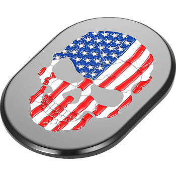 FIGURATI DESIGNS Antenna Cover - Right Rear Fender - American Flag Skull - Black FD25-AC-BLK-RT