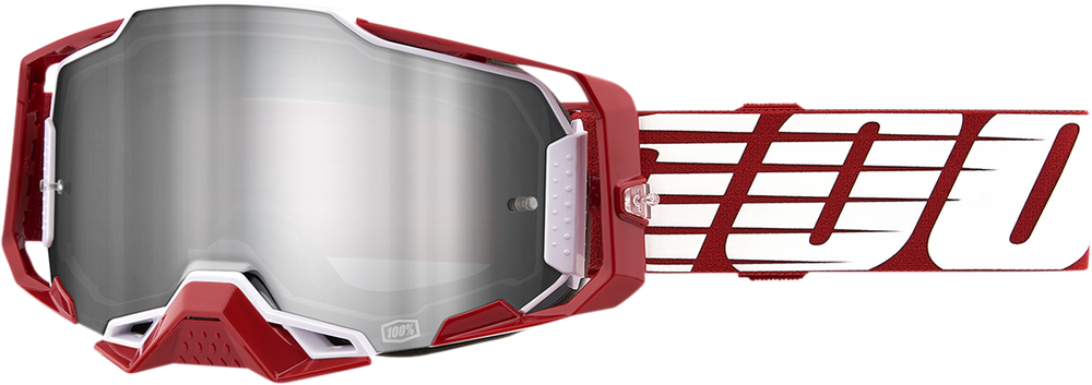 100% Armega Goggles - Oversized Deep Red - Flash Silver 50005-00009