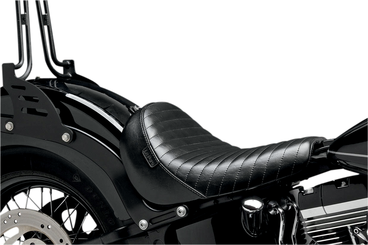 LE PERA Bare Bones Solo Seat - Pleated - Black - FLS/FXS '11-'15 Softail Slim/ Blackline LKS-007PT