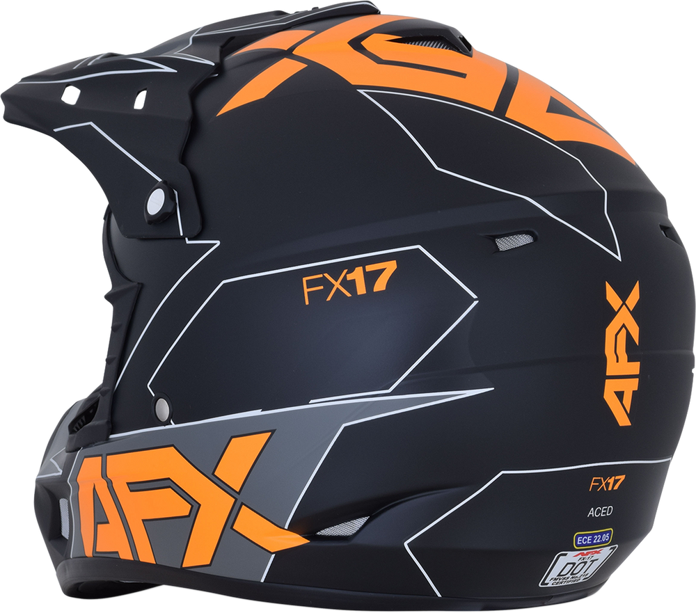 AFX FX-17 Helmet - Aced - Matte Black/Orange - XL 0110-6507