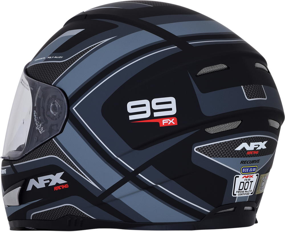 AFX FX-99 Helmet - Recurve - Matte Black/Gray - Large 0101-11138