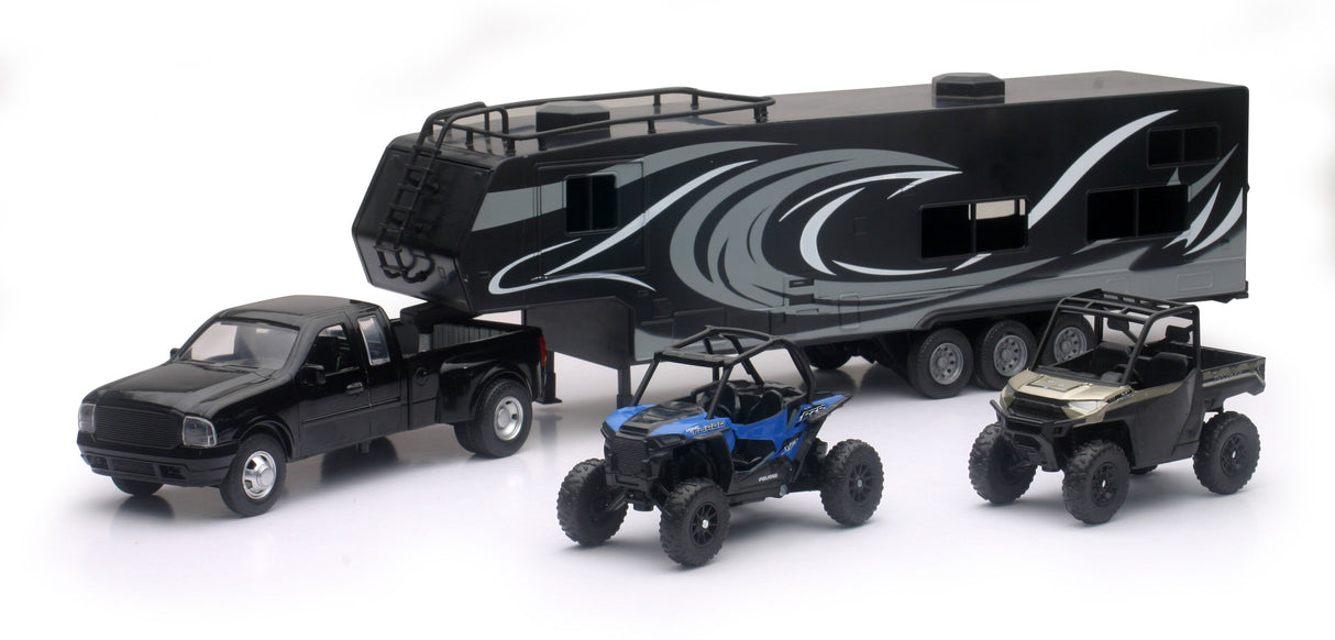 NEW-RAYReplica Pick Up Toy Hauler W/Polaris Vehicles Set37046