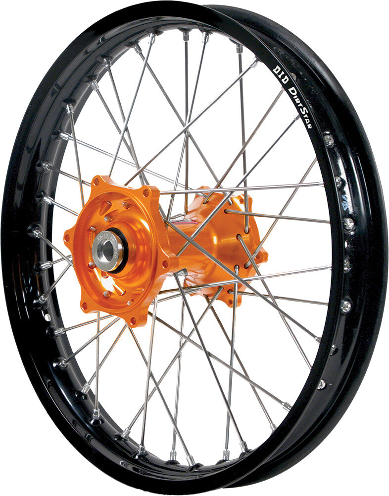 DUBYA Rear Wheel 1.85 X 16 Orange Kite Hub Black Rim 20-4183OB