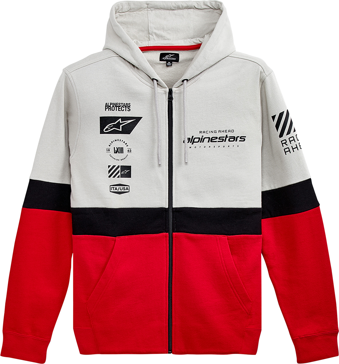 IN STOCK ALPINESTARS Position Zip Hoodie - Silver/Black/Red - XL 1212530221096XL