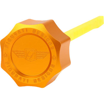 FIGURATI DESIGNS Performance Magnetic Oil Dipstick - Curved - Gold - M8 Touring/Trike FDP01-M8SM-G