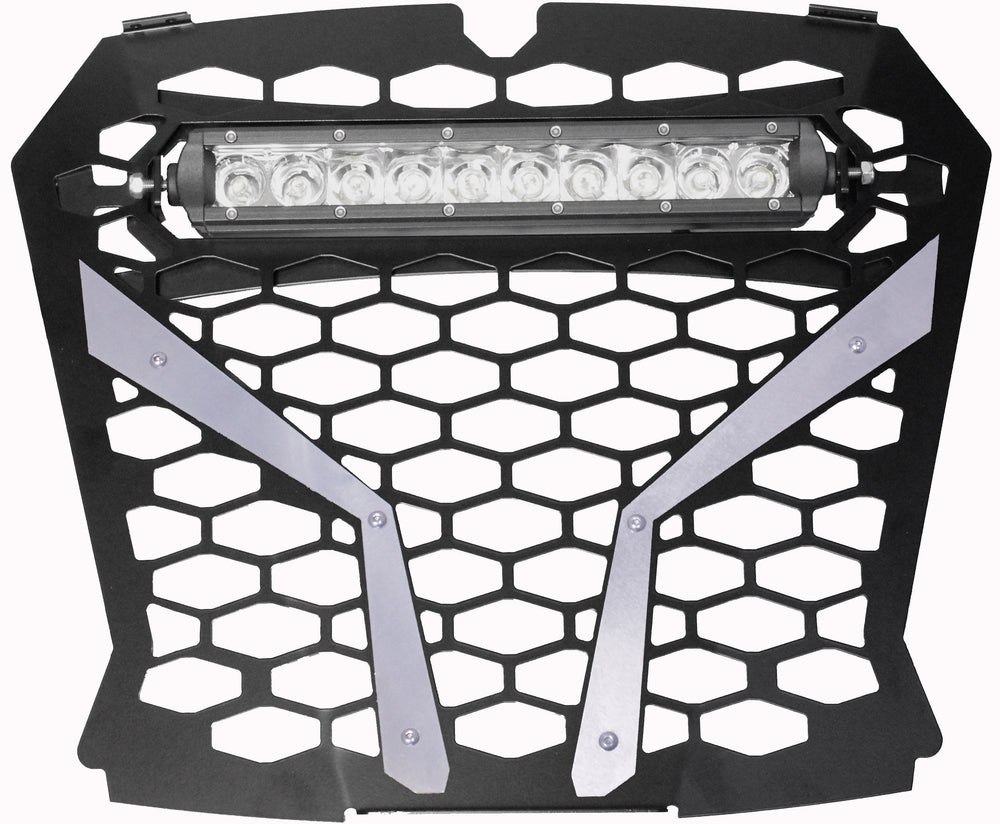 MODQUADFront Grill Silver Pol Rzr S With 10" LightRZR-FGLS-XP1KS