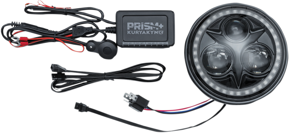 KURYAKYN 5-3/4" Prism+ Headlight - Black 2473