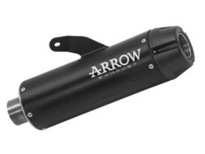74509rbn Arrow Yamaha Xsr 700 21-24  Homologated Nichrom Dark Rebel Silencer With Aluminum Dark Endcap