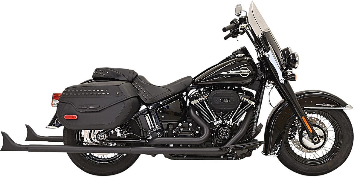 BASSANI XHAUST Fishtail Exhaust with Baffle - 39" Softail 2018-2019 1S96EB39