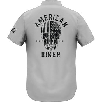 American Biker Biker Sam Lightweight Shirt - Gray/Black - 2XL ABBSAM11ST74GY2R