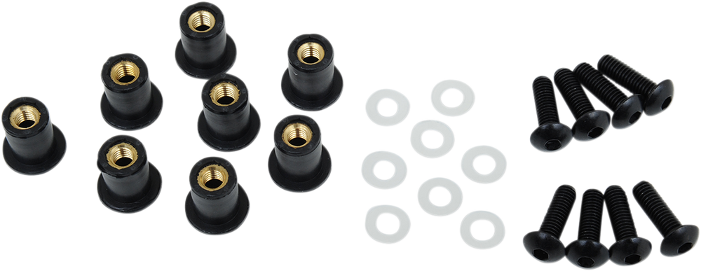 PUIG HI-TECH PARTS Windscreen Screw Kit - Black 0957N