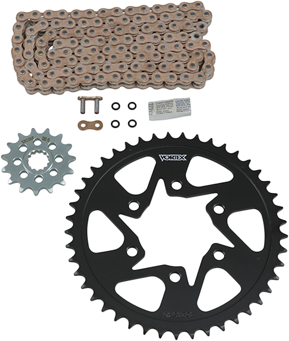 VORTEX Steel Chain Kit -Gold - Kawasaki - ZX6R 2007-2019 CKG6349