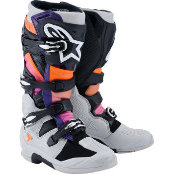 ALPINESTARS Tech 7 Boots - Black/Light Gray/Fluorescent Orange/Magenta - US 12 / EU 47 2012025-1594-12